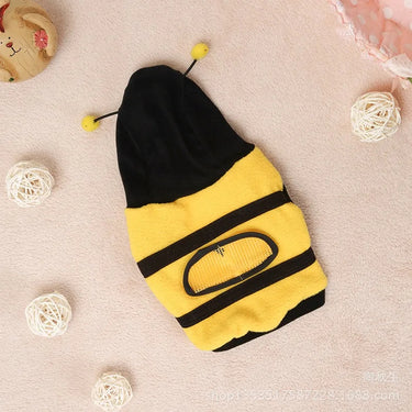 Dog Bee Costume Cute & Funny Bumble Bee Dog Costume with D Ring Size M Soft Dog Hoodie Winter Outfit Keep Pets Warm for Small Dog Cosplay, Gift For Pet 77